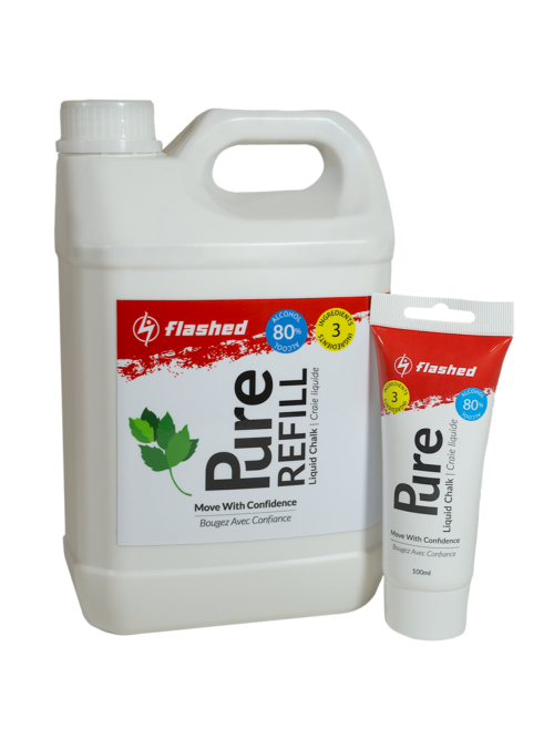 pure refill jug next to pure liquid chalk